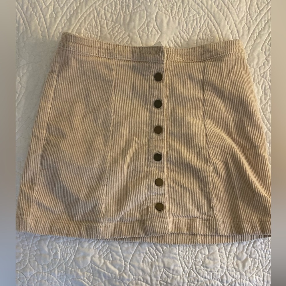 Corduroy cream white skirt